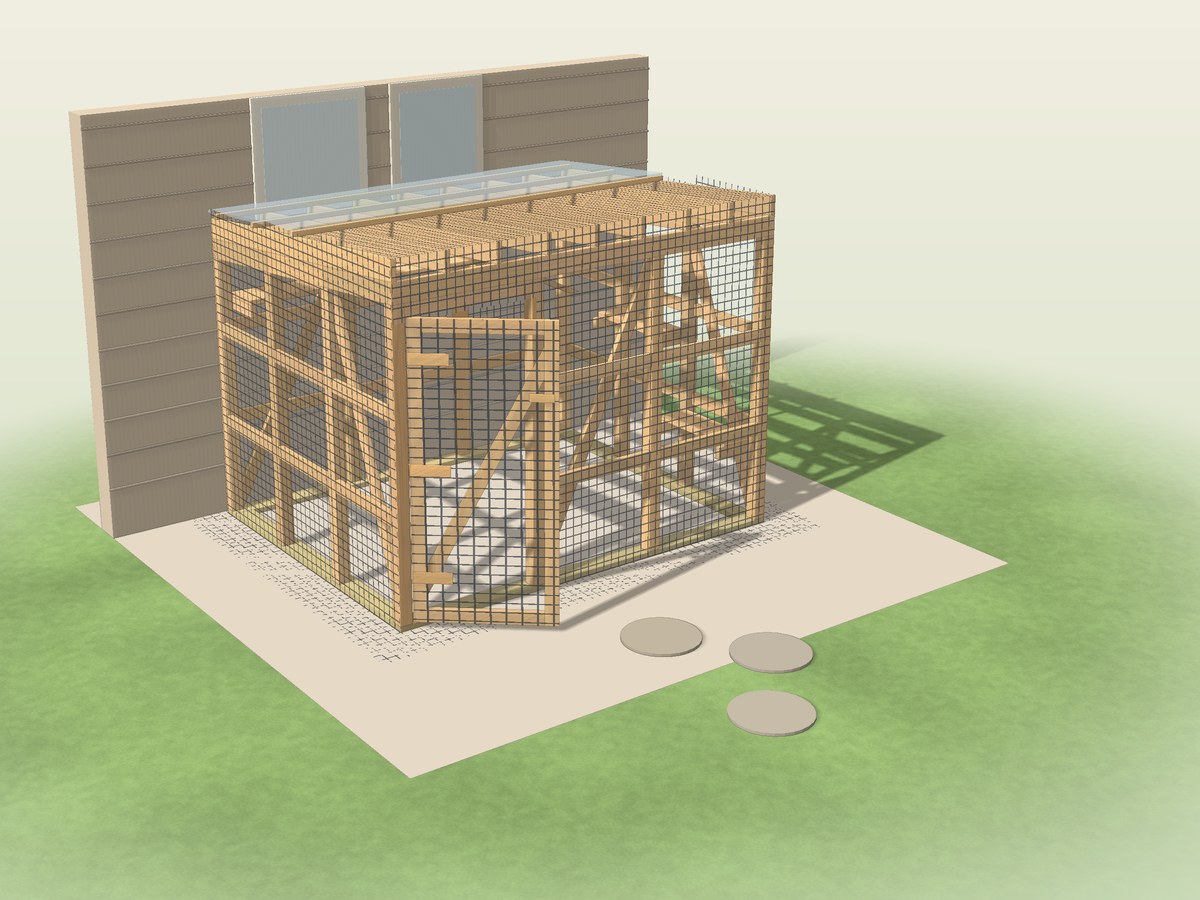 8 x 10 ft walk-in catio, the larger build
